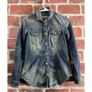 Teleria Zed TZ Denim Pearl Snap Shirt Western IT Size 40 US 4/6 Small